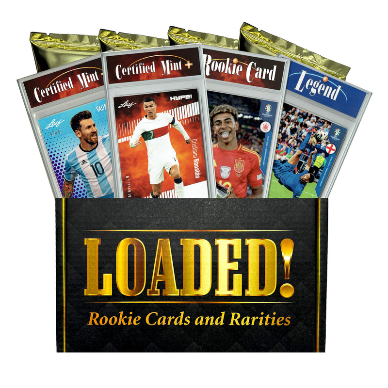 LOADED! Soccer National Colors Collector’s Box: 4 Certified Mint+ Rookie Cards & Rarities - Lamine Yamal, Pele, Cristiano Ronaldo, Lionel Messi, Christian Pulisic, Erling Haaland and more