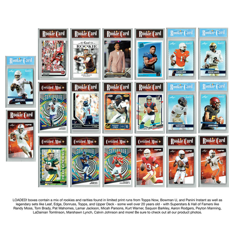 LOADED! Football Collector's Box: 4 Certified Mint+ Rookie Cards & Rarities - Jayden Daniels, Josh Allen, Joe Burrow, Travis Hunter, Bo Nix & More