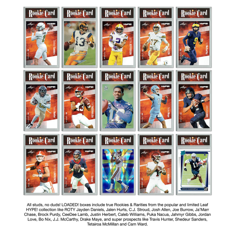 LOADED! Football Collector's Box: 4 Certified Mint+ Rookie Cards & Rarities - Jayden Daniels, Josh Allen, Joe Burrow, Travis Hunter, Bo Nix & More