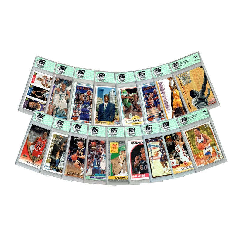LOADED! Legends Basketball Collector's Box: 4 PGI 10 Rookie Cards - Jordan, Shaq, Kobe, Iverson, Bird, Duncan, Carmelo, Kidd, Wade, Mutumbo and more