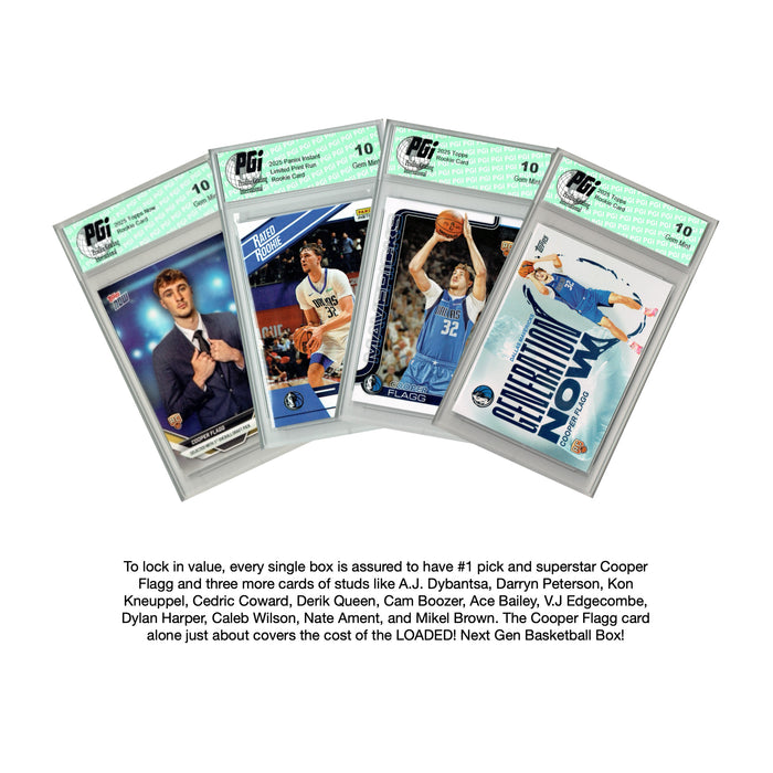 LOADED! 2026 PGI 10 Next Gen Basketball Collector's Box: 4 NIL/NBA Rookie Cards - Cooper Flagg, A.J. Dybantsa, Kon Kneuppel, Darryn Peterson, Cameron Boozer & more