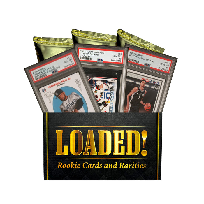 LOADED! PSA 10 Multi-Sport Collector’s Box Rookie Cards & Rarities - Wembanyama, Bedard, Puka, Holiday, Skenes, Caitlin, Mbappe and more (3 cards included)