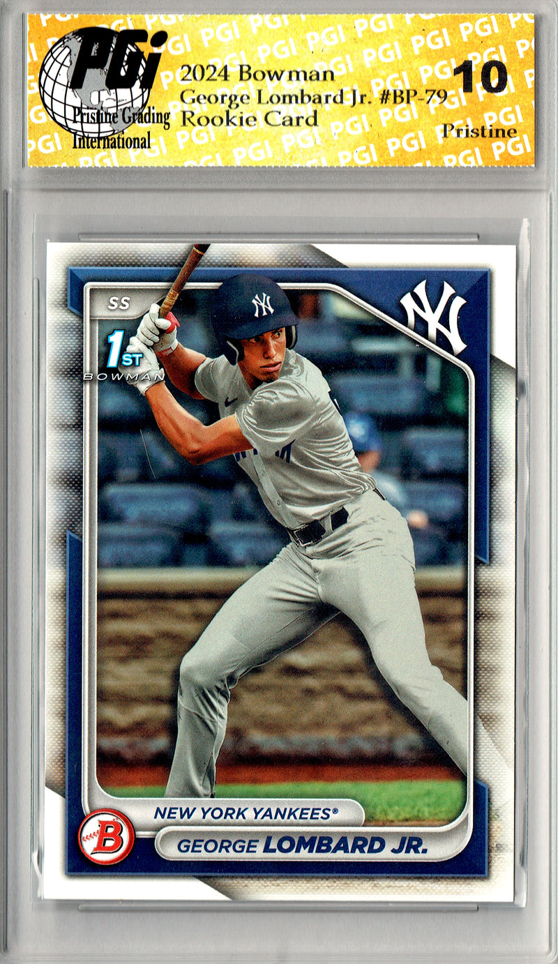 George Lombard Jr. Rookie Card 2024 Bowman #BP-79 PRISTINE, PGI 10, New York Yankees Baseball