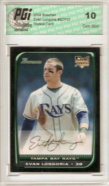 Evan Longoria 2008 Bowman Draft #27 Rookie Card PGI 10