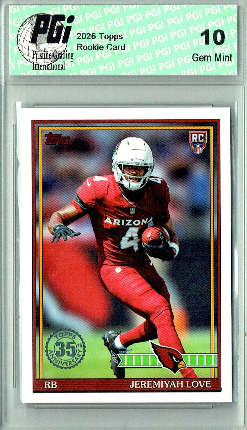 Jeremiyah Love 2026 Topps #91TR-9 1991 Throwback Rookie Card PGI 10