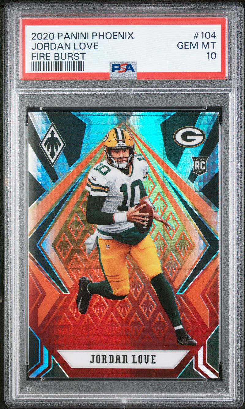 PSA 10 GEM-MT Jordan Love 2020 Phoenix Fire Burst #104 Rookie Card