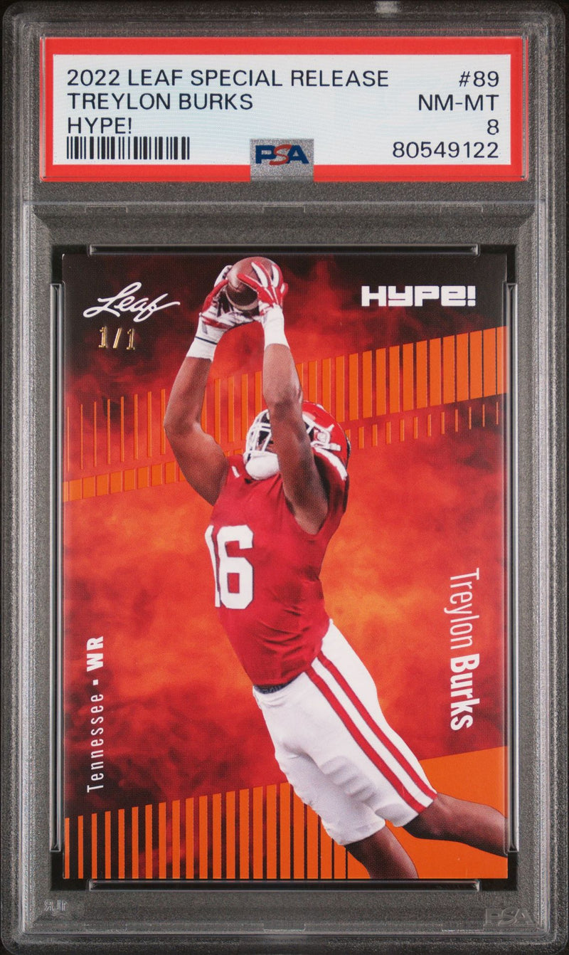PSA 8 Treylon Burks 2022 Leaf Hype! #89 Orange Masterpiece 1/1 Rookie Card