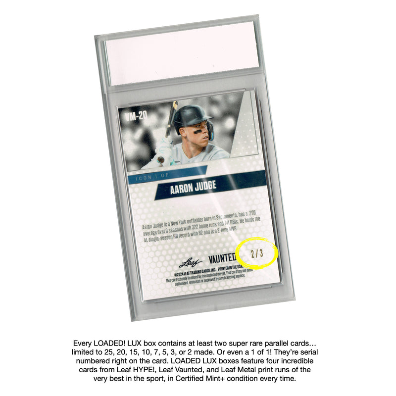 PGI 10 LOADED! LUX Baseball Limited Edition Collector's Box: 4 Leaf Rookie Cards & Rarities - Paul Skenes, Aaron Judge, Konnor Griffin, Shohei Ohtani and more
