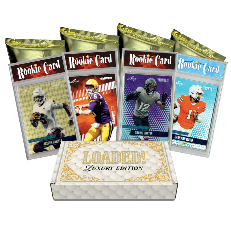 LOADED! LUX Football Limited Edition Collector's Box: 4 Certified Mint+ Leaf Rookie Cards & Rarities - Travis Hunter, Josh Allen, Cam Ward, Jayden Daniels, Bo Nix and more