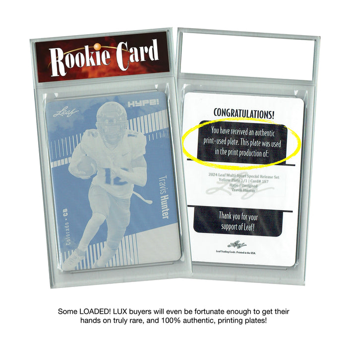 LOADED! LUX Football Limited Edition Collector's Box: 4 Certified Mint+ Leaf Rookie Cards & Rarities - Travis Hunter, Josh Allen, Cam Ward, Jayden Daniels, Bo Nix & More