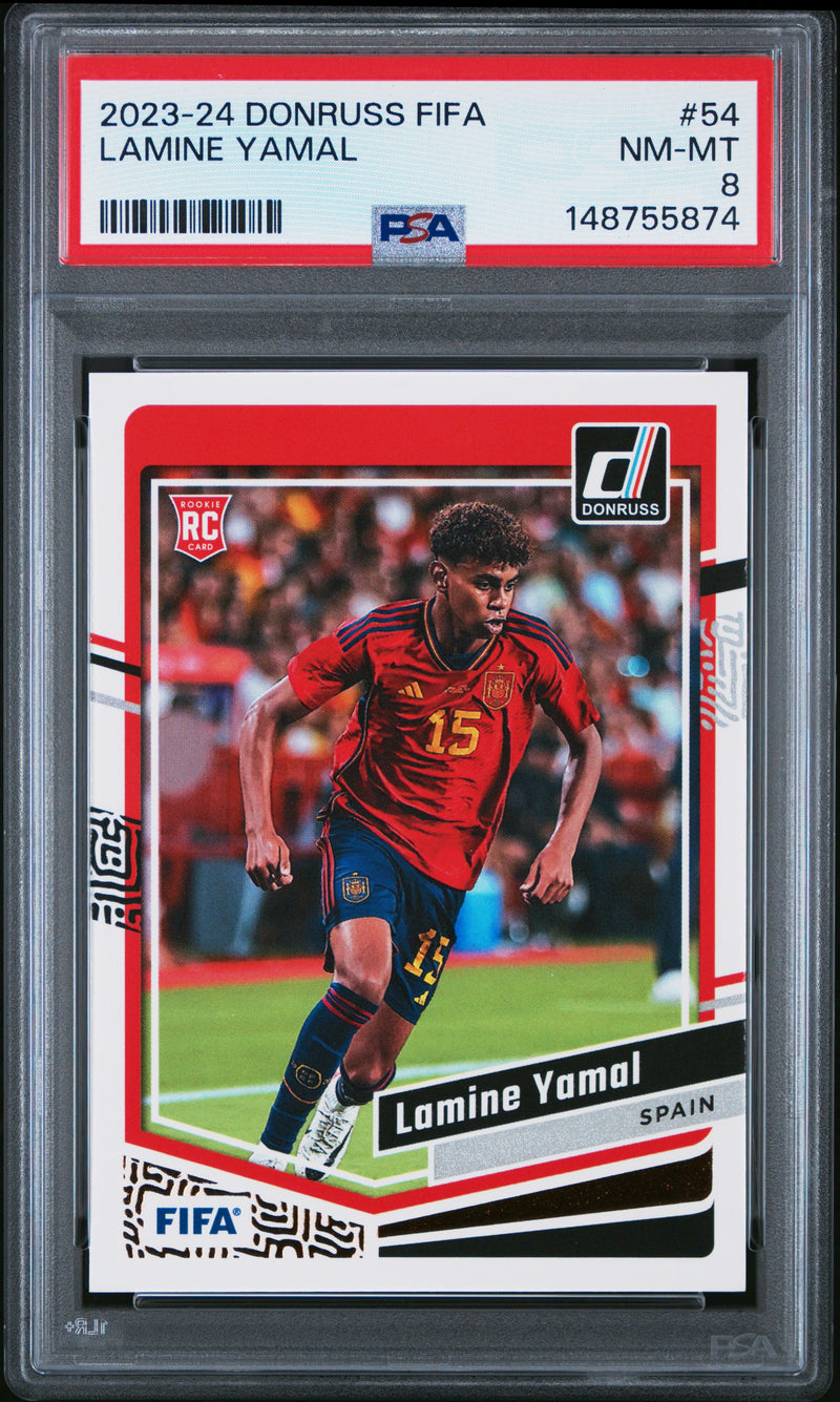 PSA 8 Lamine Yamal 2023 Donruss #54 Rookie Card Spain