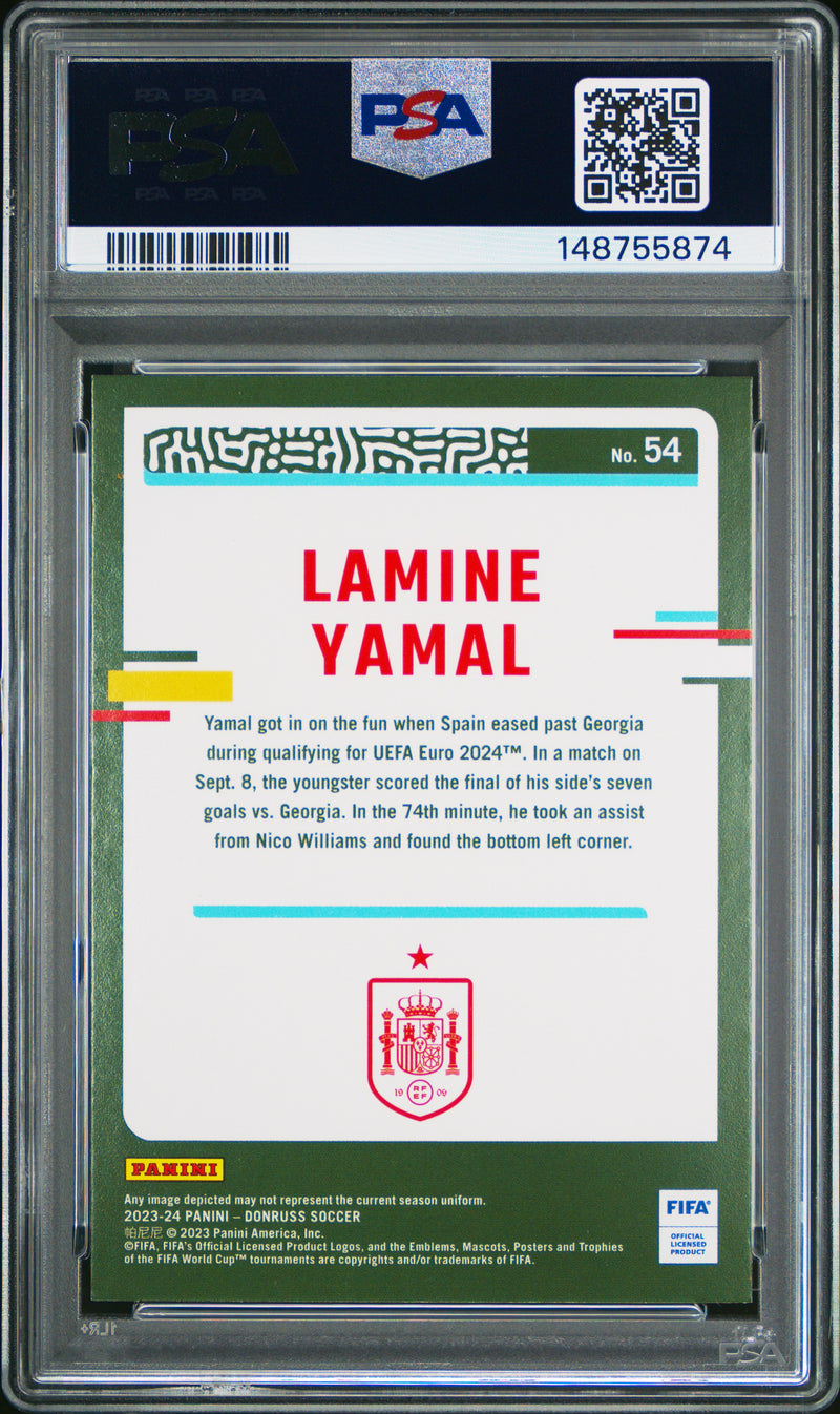 PSA 8 Lamine Yamal 2023 Donruss #54 Rookie Card Spain