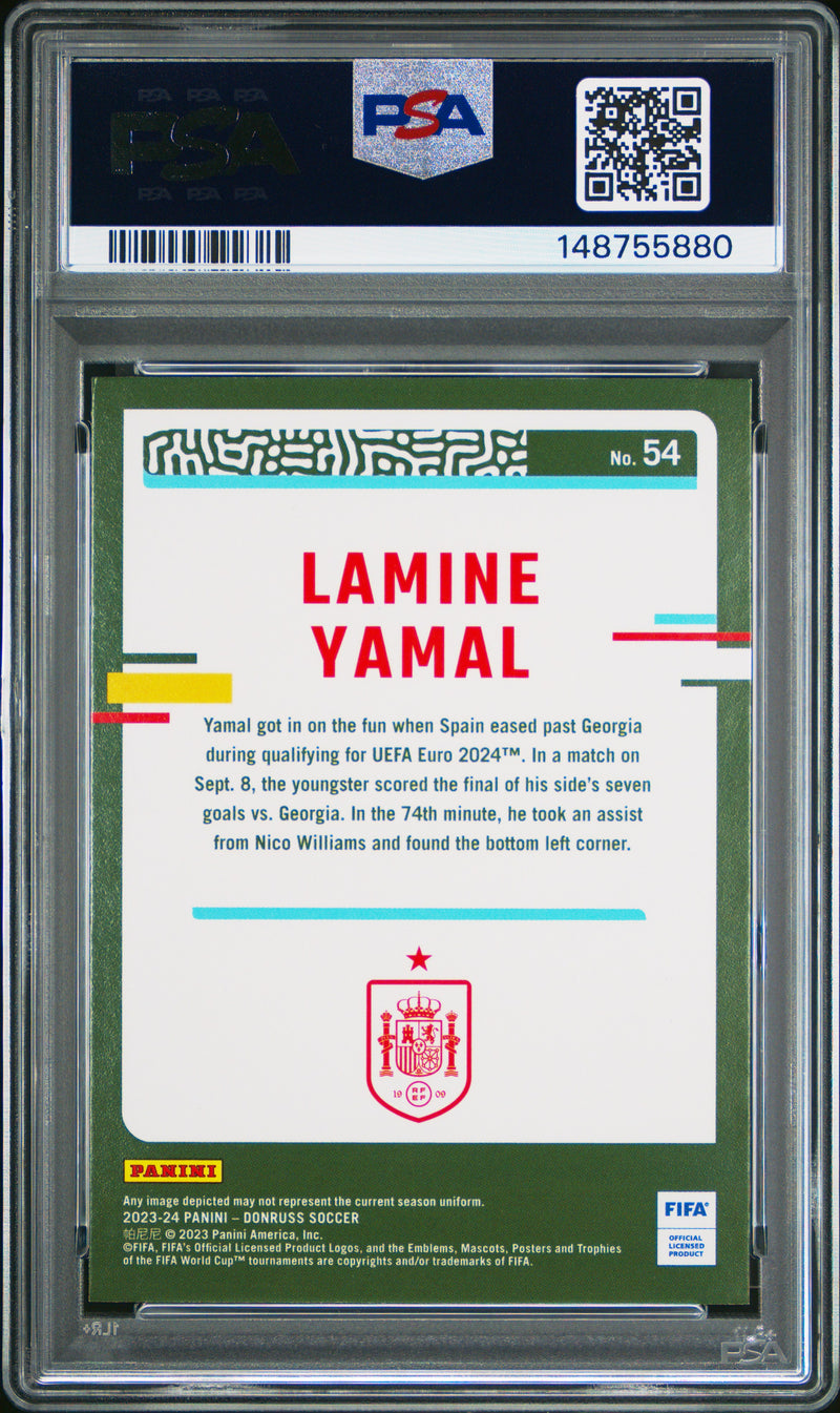 PSA 9 Lamine Yamal 2023 Donruss #54 Rookie Card Spain