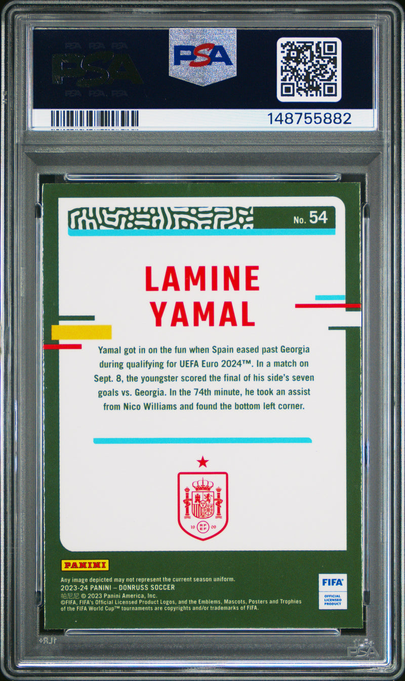 PSA 10 Lamine Yamal 2023 Donruss #54 Rookie Card Spain