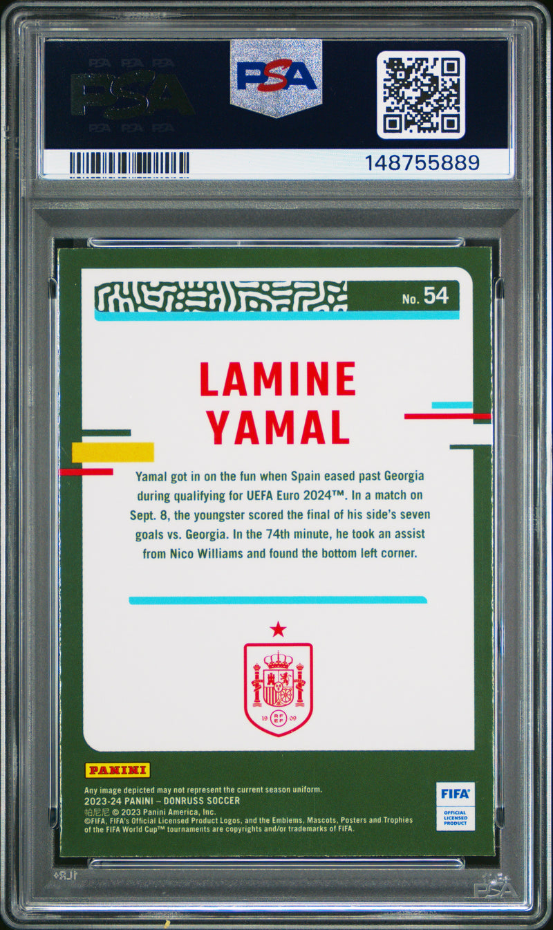 PSA 9 Lamine Yamal 2023 Donruss #54 Rookie Card Spain