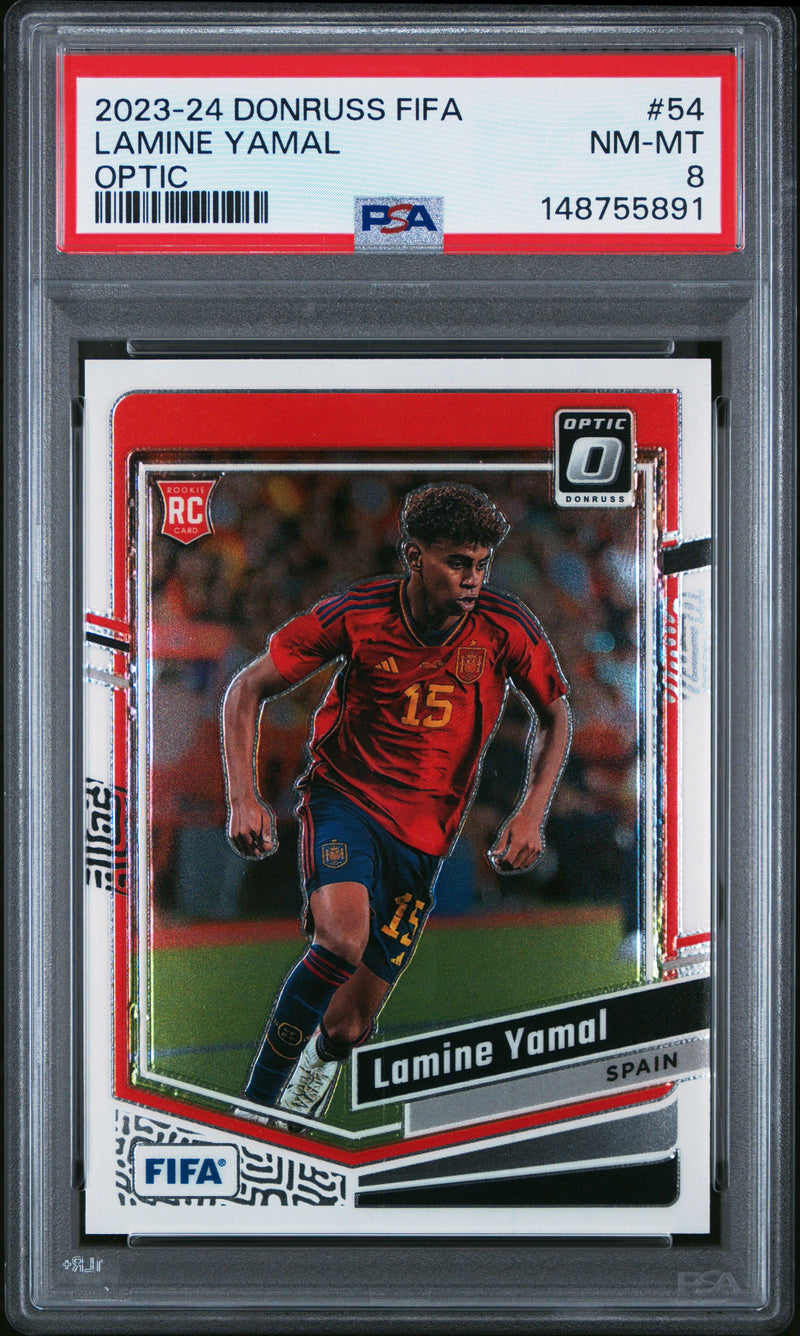 PSA 8 Lamine Yamal 2023 Donruss #54 Rookie Card Spain