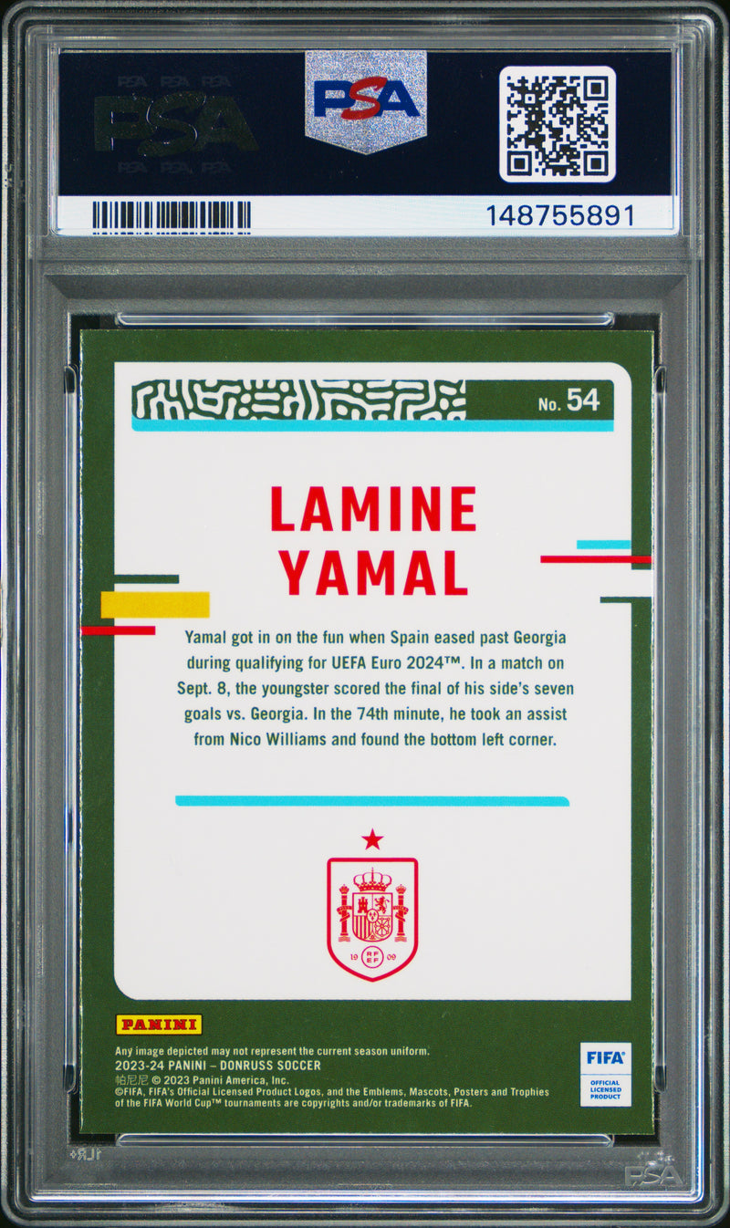 PSA 8 Lamine Yamal 2023 Donruss #54 Rookie Card Spain