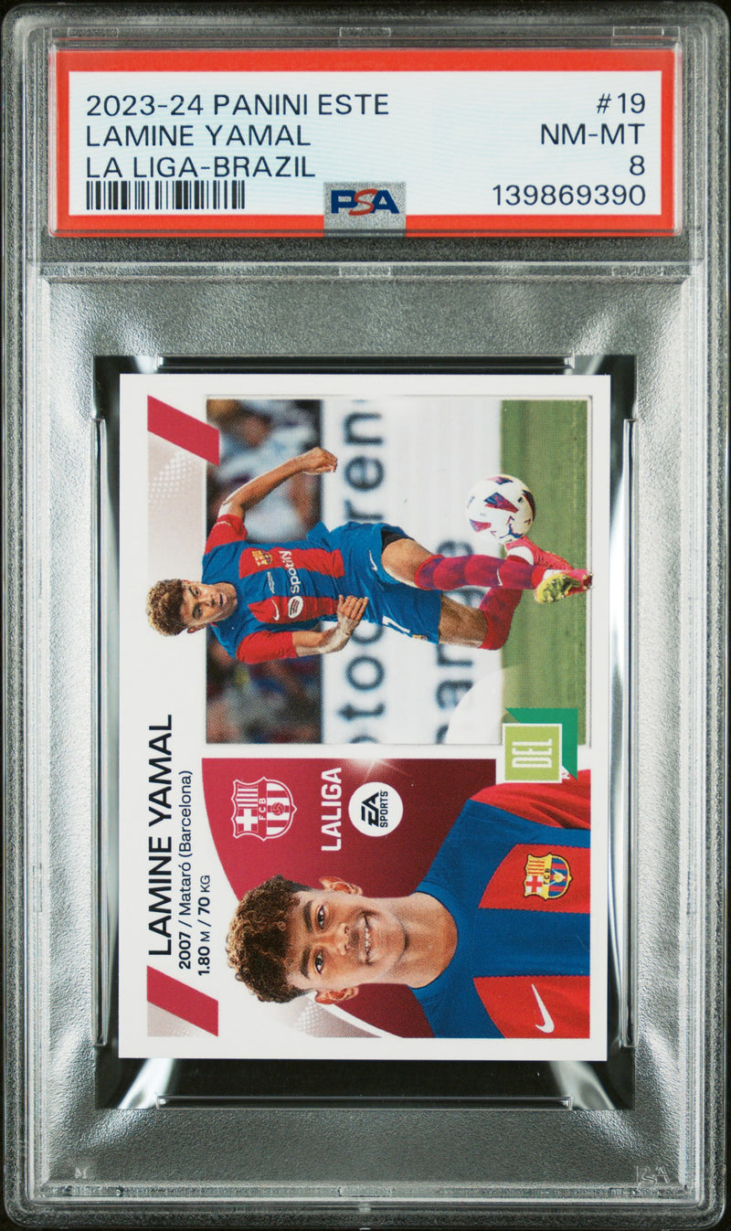 PSA 8 Lamine Yamal 2023 Este La Liga #19 Rookie Card Barcelona