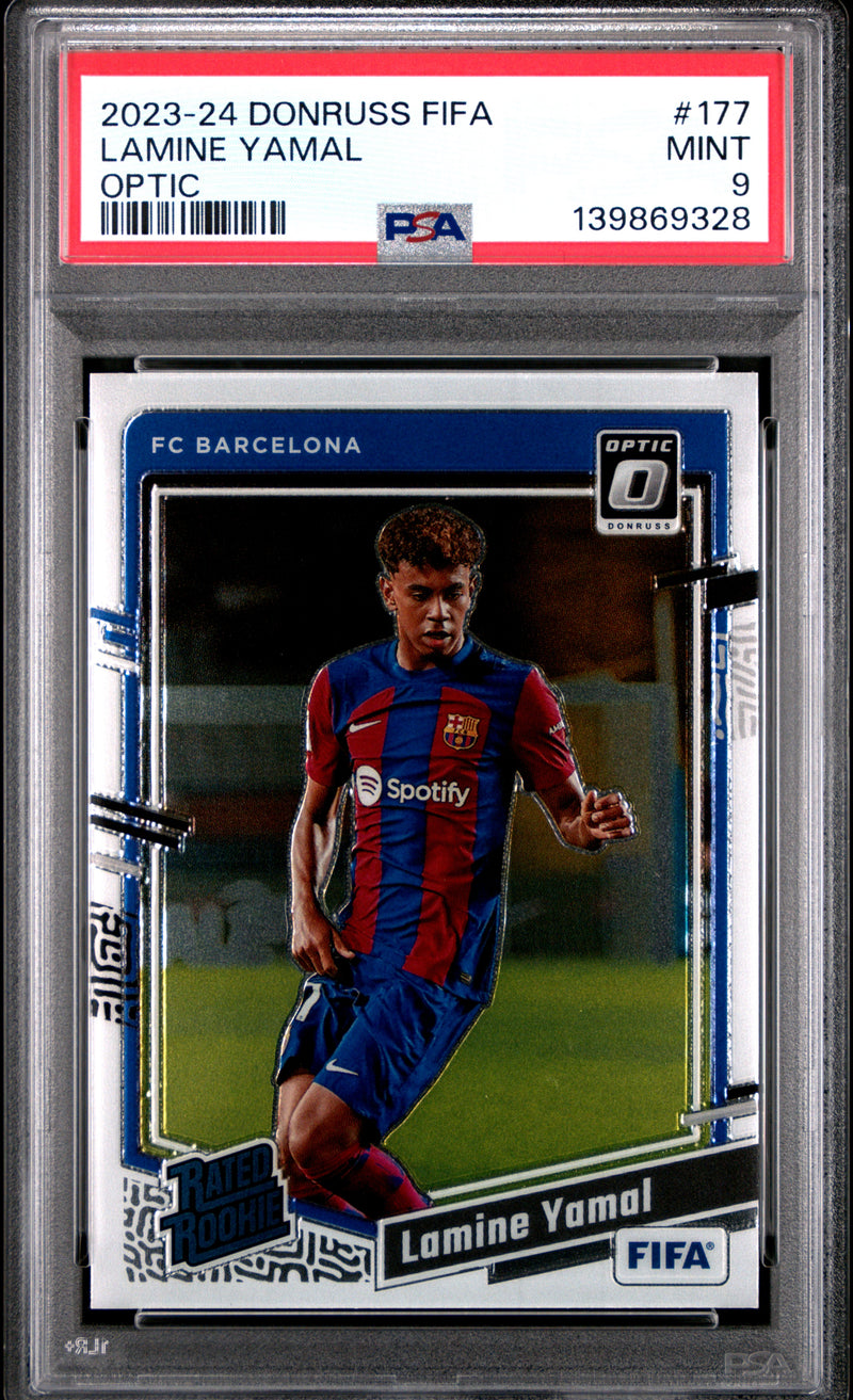 PSA 9 Lamine Yamal 2023-24 Donruss #177 Optic Rookie Card Barcelona