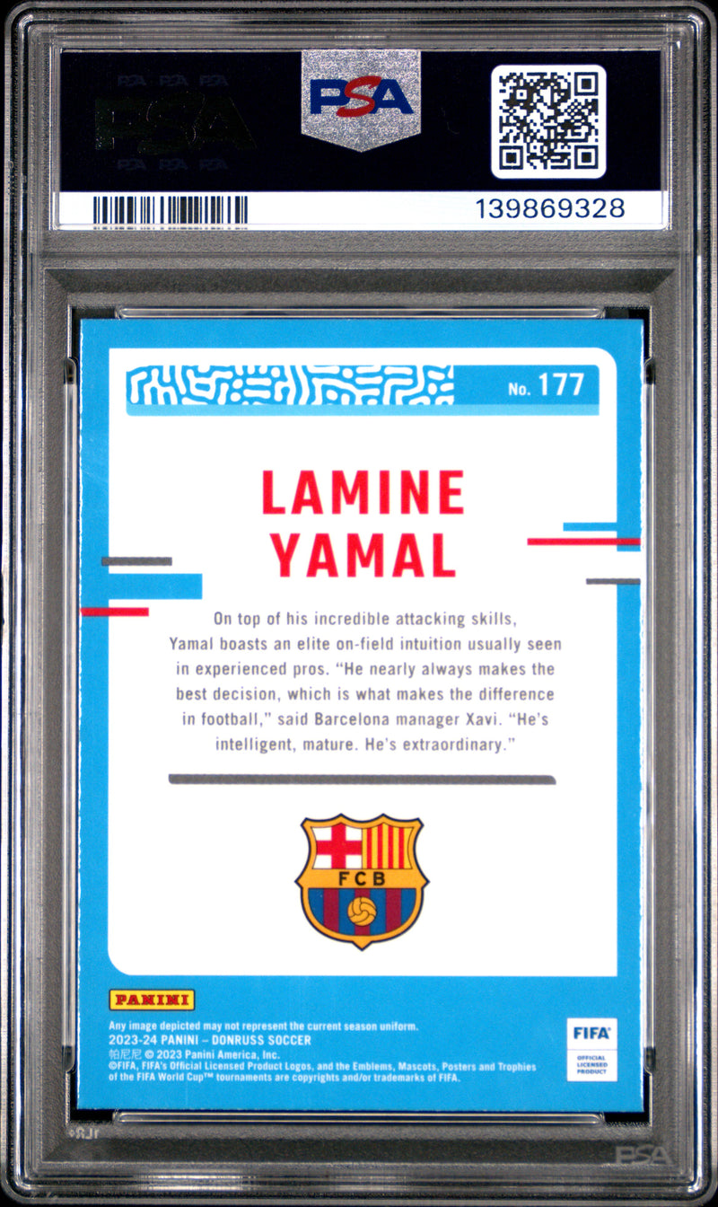 PSA 9 Lamine Yamal 2023-24 Donruss #177 Optic Rookie Card Barcelona