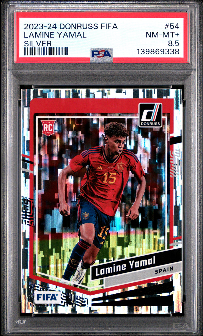 PSA 8.5 Near Mint Lamine Yamal 2023-24 Donruss #54 Silver Rookie Card Barcelona
