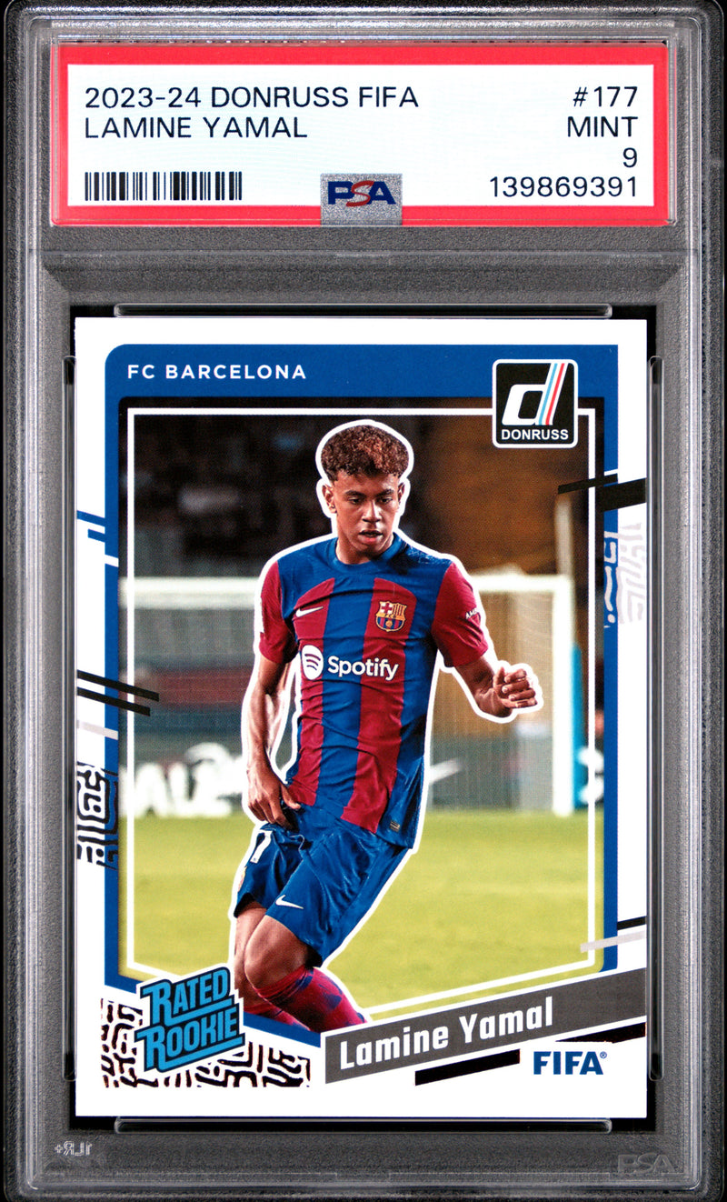PSA 9 Lamine Yamal 2023-24 Donruss #177 Rookie Card Barcelona