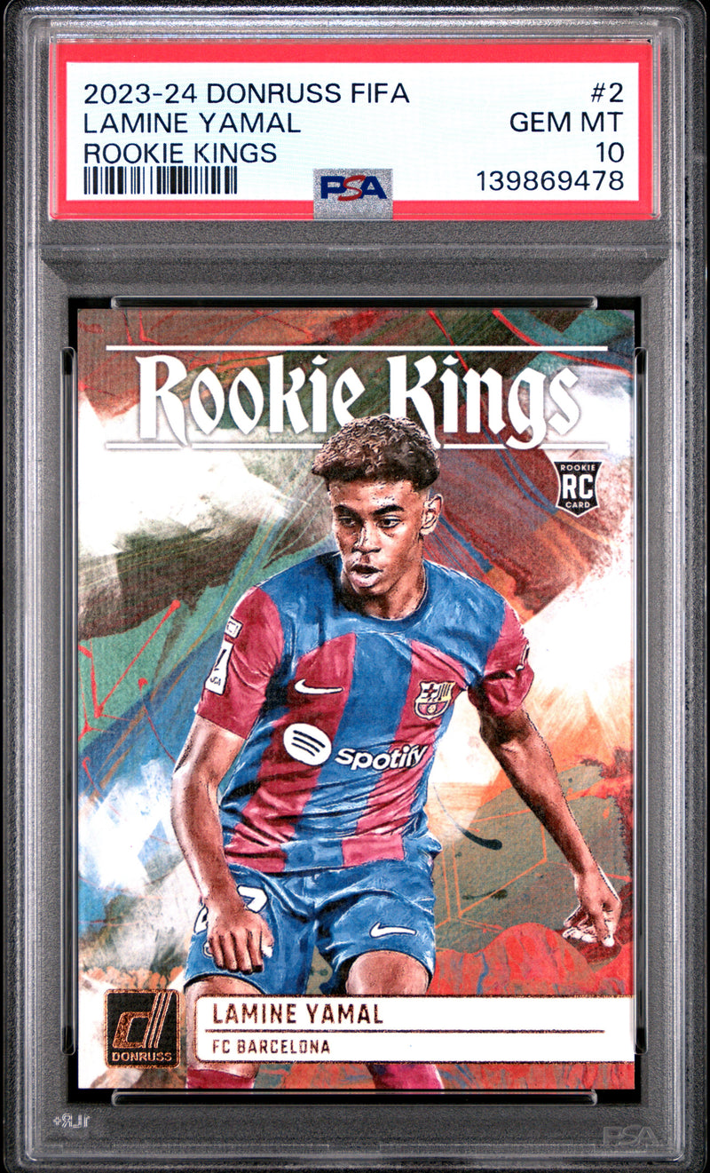 PSA 10 Lamine Yamal 2023-24 Donruss #2 Rookie Kings Rookie Card Barcelona