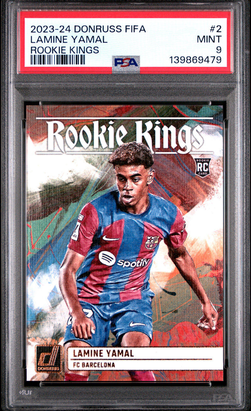 PSA 9 Lamine Yamal 2023-24 Donruss #2 Rookie Kings Rookie Card Barcelona