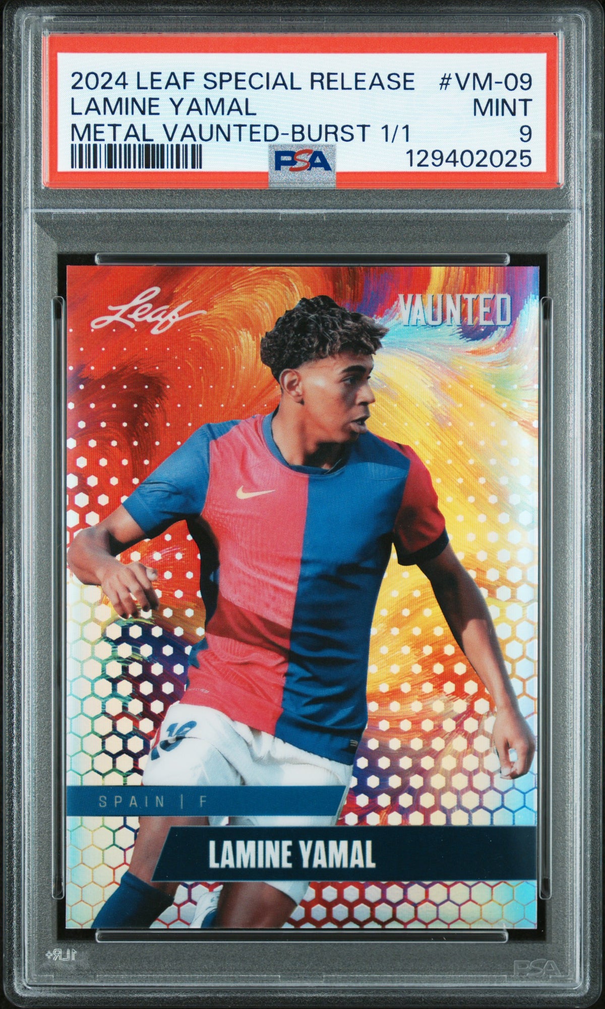 PSA 9 Lamine Yamal 2024 Leaf Vaunted Metal VM 09 Burst 1 1 Rookie Car psa-9-lamine-yamal-2024-leaf-vaunted-metal-vm-09-burst-1-1-rookie-car