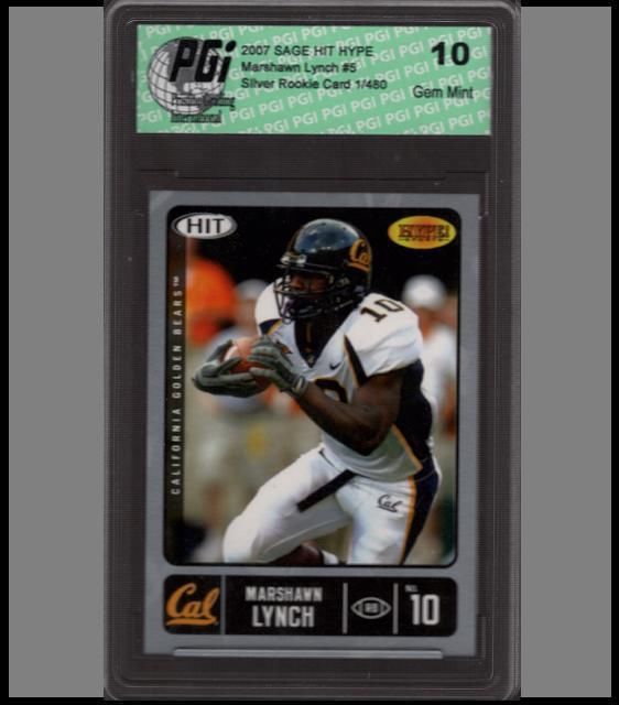 Marshawn Lynch 1/480 SAGE Silver Rookie Card PGI 10