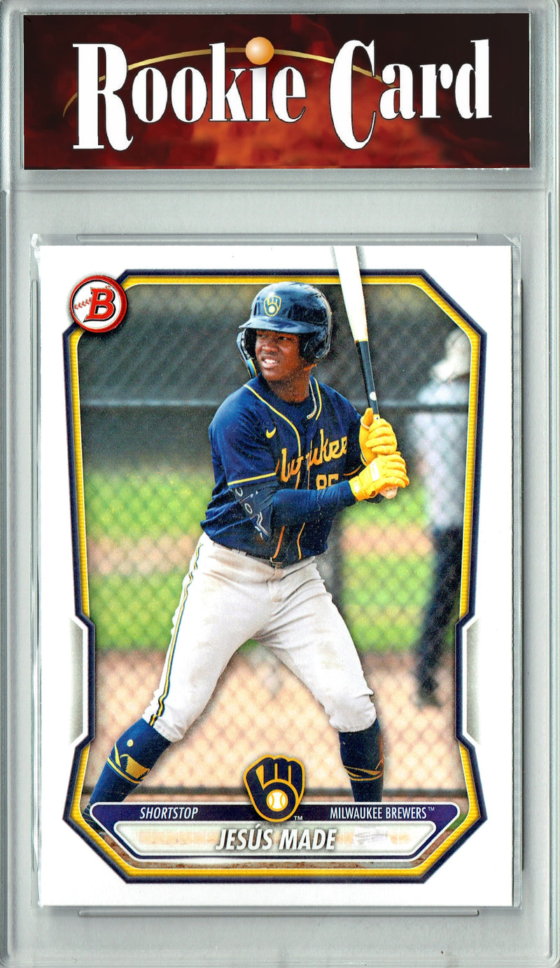 Jesus Made Rookie Card 2026 Bowman #BP-96, Certified Mint+ Condition, Milwaukee Brewers Baseball