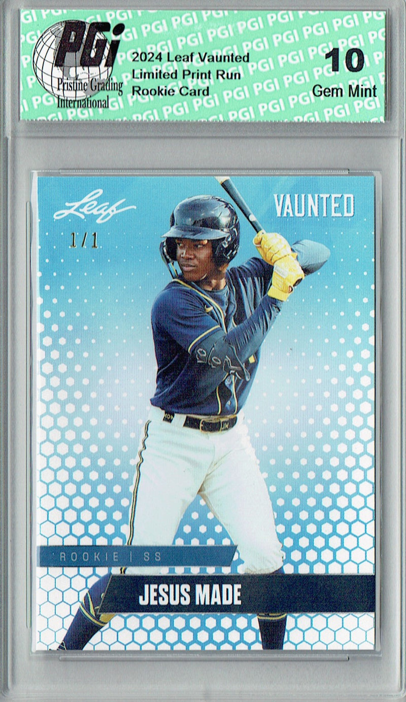 Jesus Made 2024 Leaf Vaunted #V-22 White Blank Back 1/1 Rookie Card PGI 10