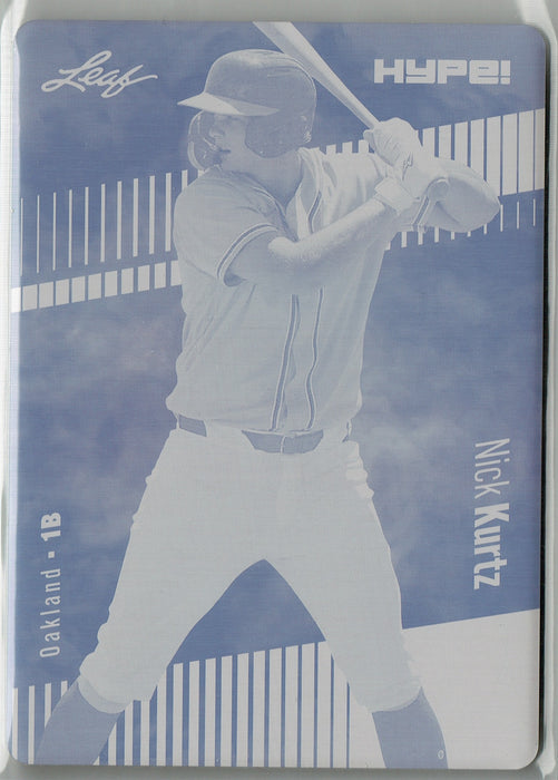 Mint Nick Kurtz 2024 Leaf HYPE! #149 Magenta 1/1 Printing Plate Rookie Card
