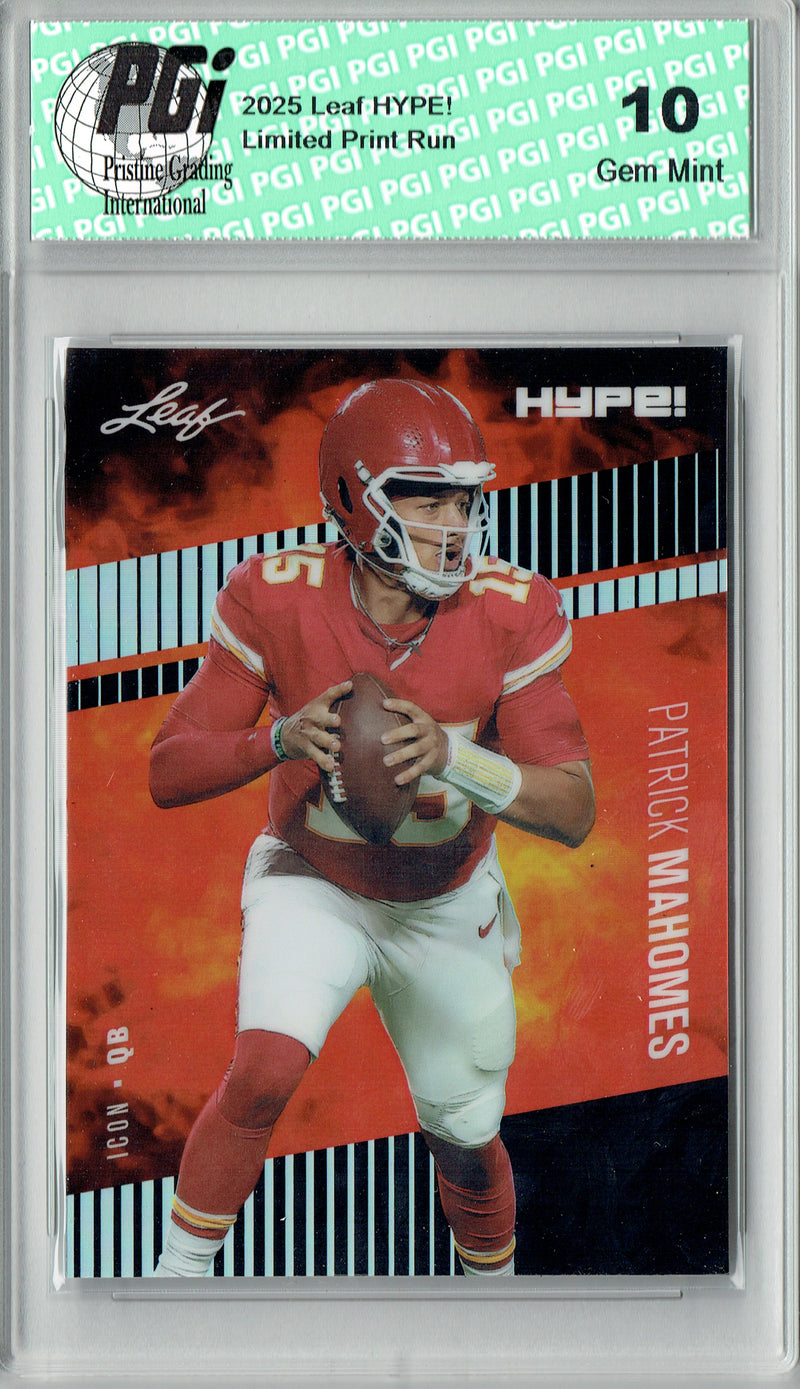 Patrick Mahomes Trading Card Kansas City Pro Football 2024 Leaf HYPE! Metal #HM-01 Black Only 6 Made PGI 10 Gem Mint