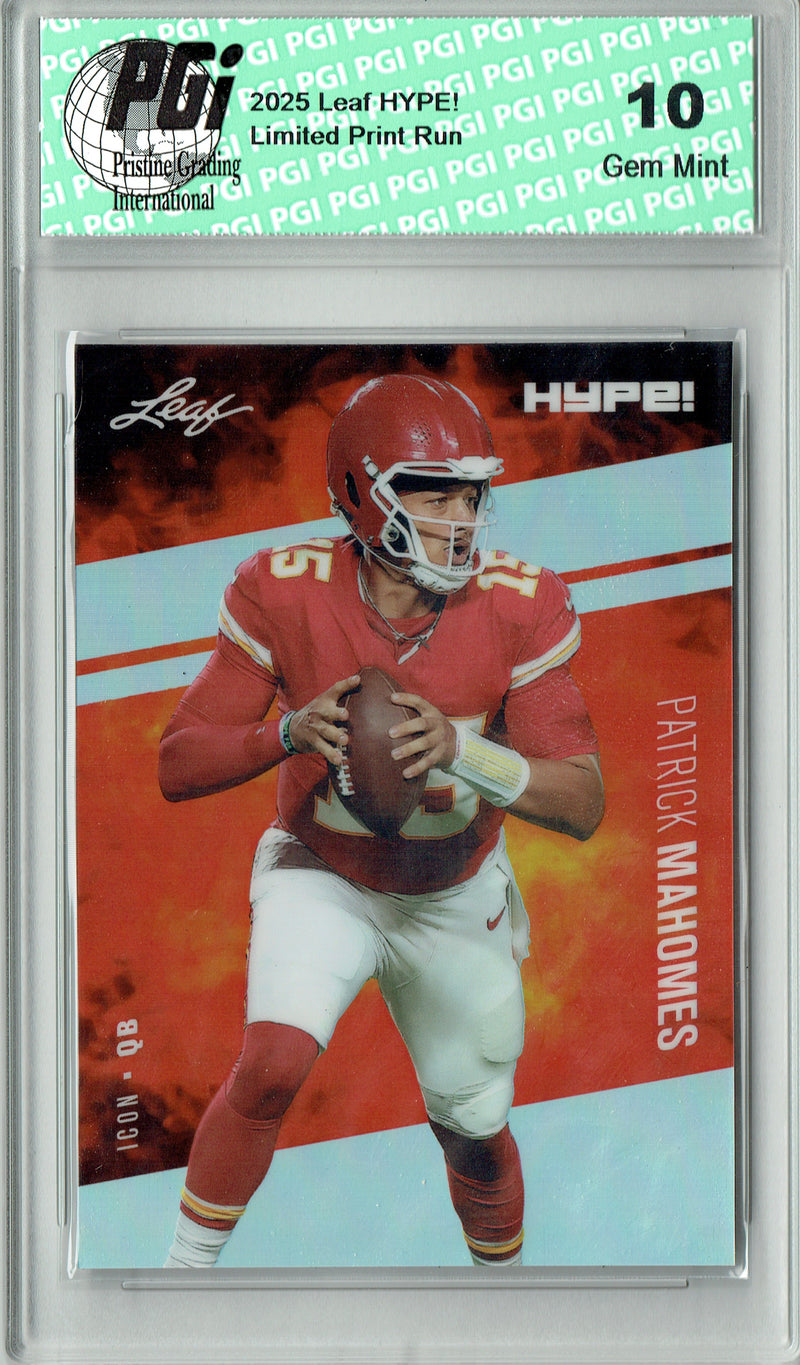 Patrick Mahomes Trading Card Kansas City Pro Football 2024 Leaf HYPE! Metal #HM-01 Silver Only 10 Made PGI 10 Gem Mint