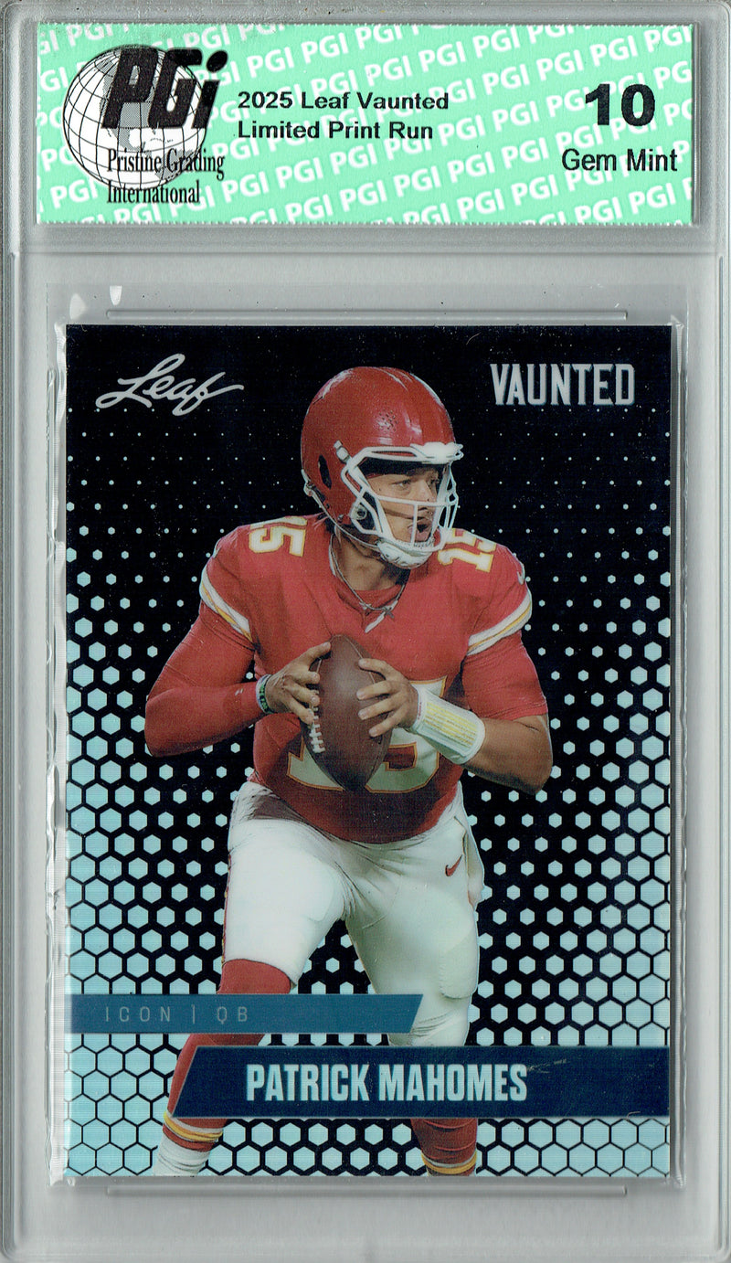 Patrick Mahomes Trading Card Kansas City PGI 10 Football Card 2025 Leaf Vaunted Metal #VM-05 Black 6 Made