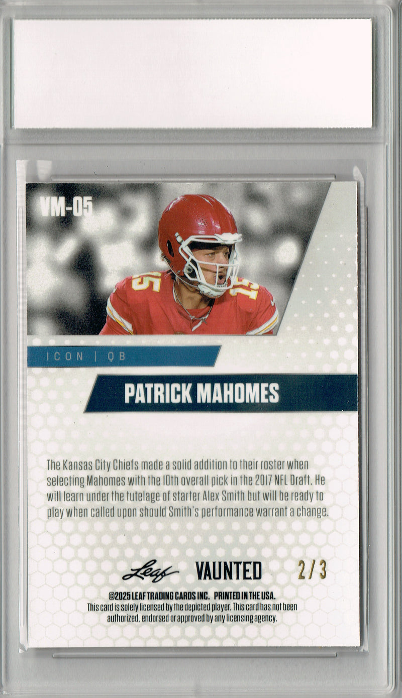 Patrick Mahomes Trading Card Kansas City CM+ Football Card 2025 Leaf Vaunted Metal #VM-05 Orange 3 Made