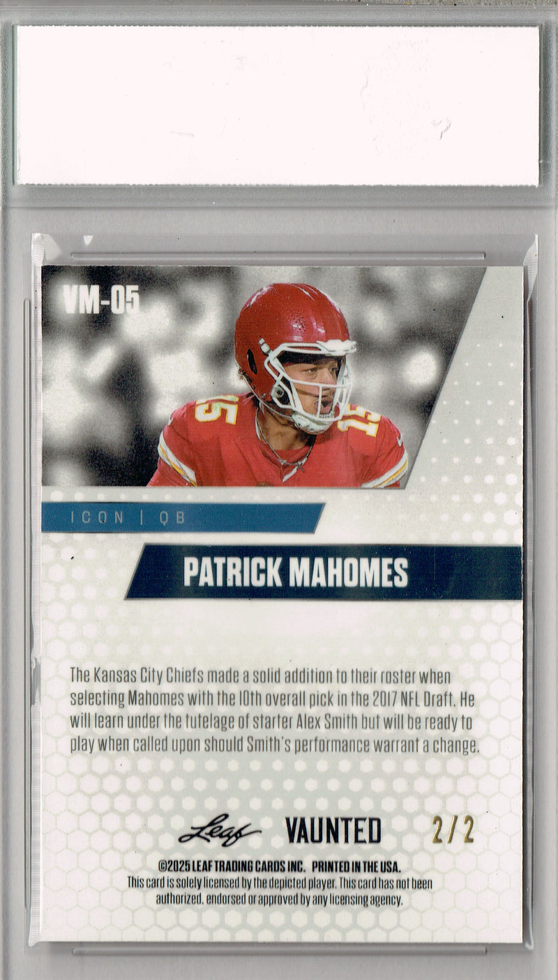 Patrick Mahomes Trading Card Kansas City CM+ Football Card 2025 Leaf Vaunted Metal #VM-05 Red 2 Made