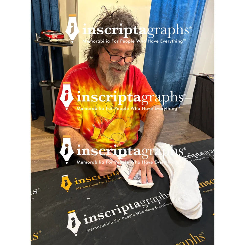 Mankind Mick Foley Autographed "Bloody" Mr. Socko Authentic Drawing JSA WWE WWF Signed