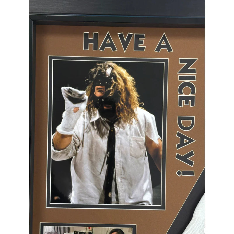 Mankind Mick Foley Autographed Mr. Socko Authentic Drawing Framed JSA WWE Signed WWF