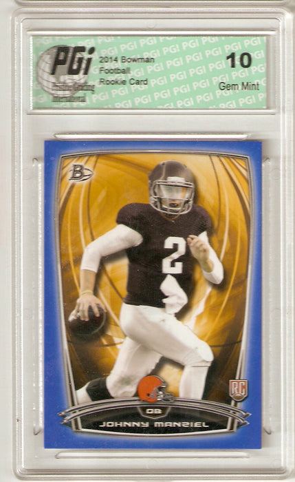 Johnny Manziel 2014 Bowman Football Blue SP #350/499 Browns Rookie Card PGI 10