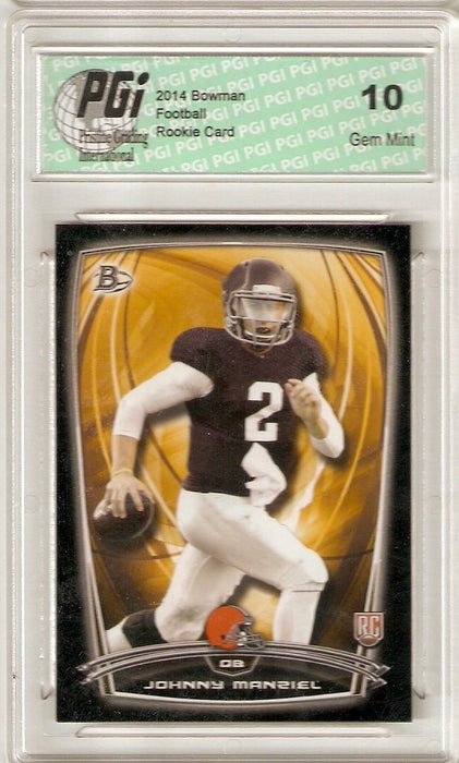 Johnny Manziel 2014 Bowman White Football #9 Browns Rookie Card PGI 10