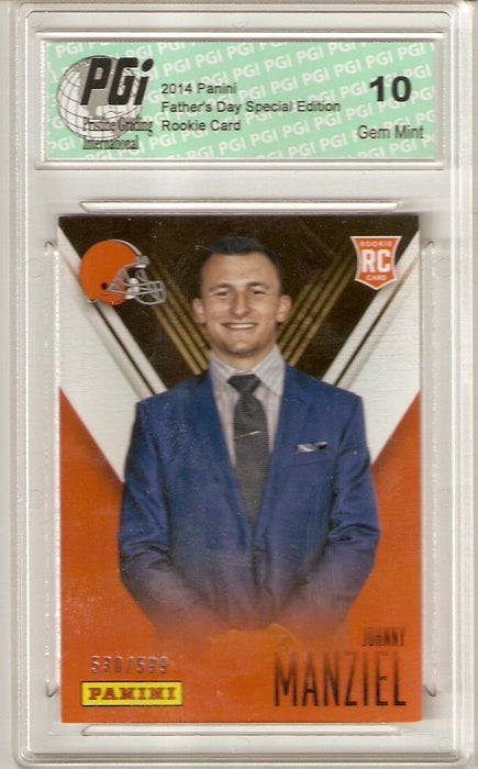 Johnny Manziel 2014 Panini Super Short Print Only 599 Made Rookie Card PGI 10