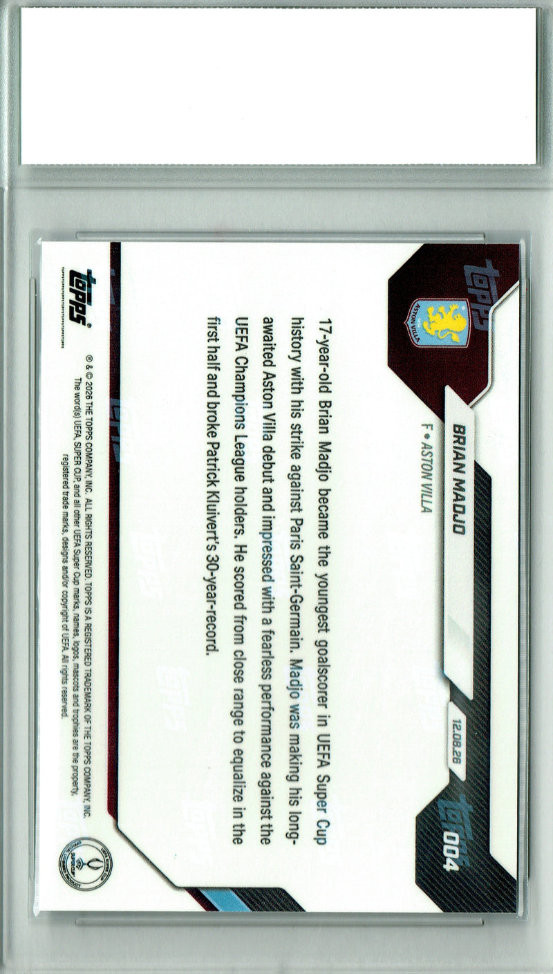 Brian Madjo Rookie Card 2026 Topps Now #4 Youngest Goalscorer in UEFA History, Certified Mint+ Condition, Aston Villa Soccer