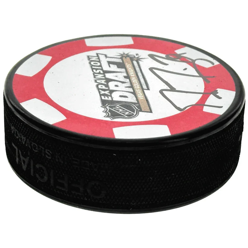 Marc-Andre Fleury Signed 2017 Expansion Draft Vegas Golden Knights Puck IGM Fanatics COA