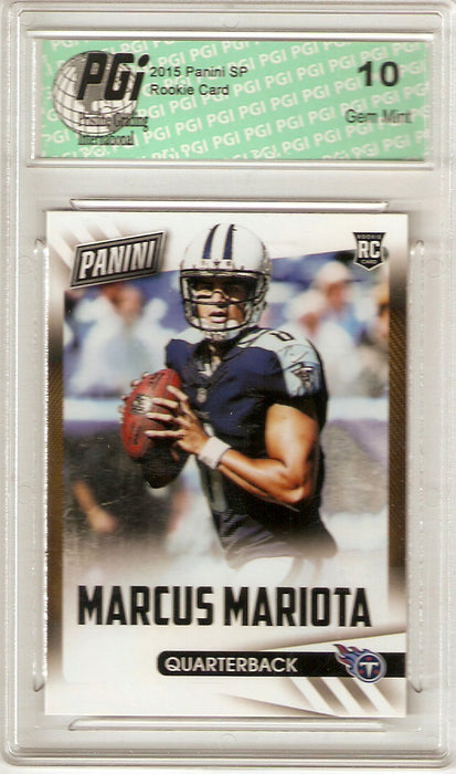 Marcus Mariota 2015 Panini Player of the Day SP Rookie Card PGI 10