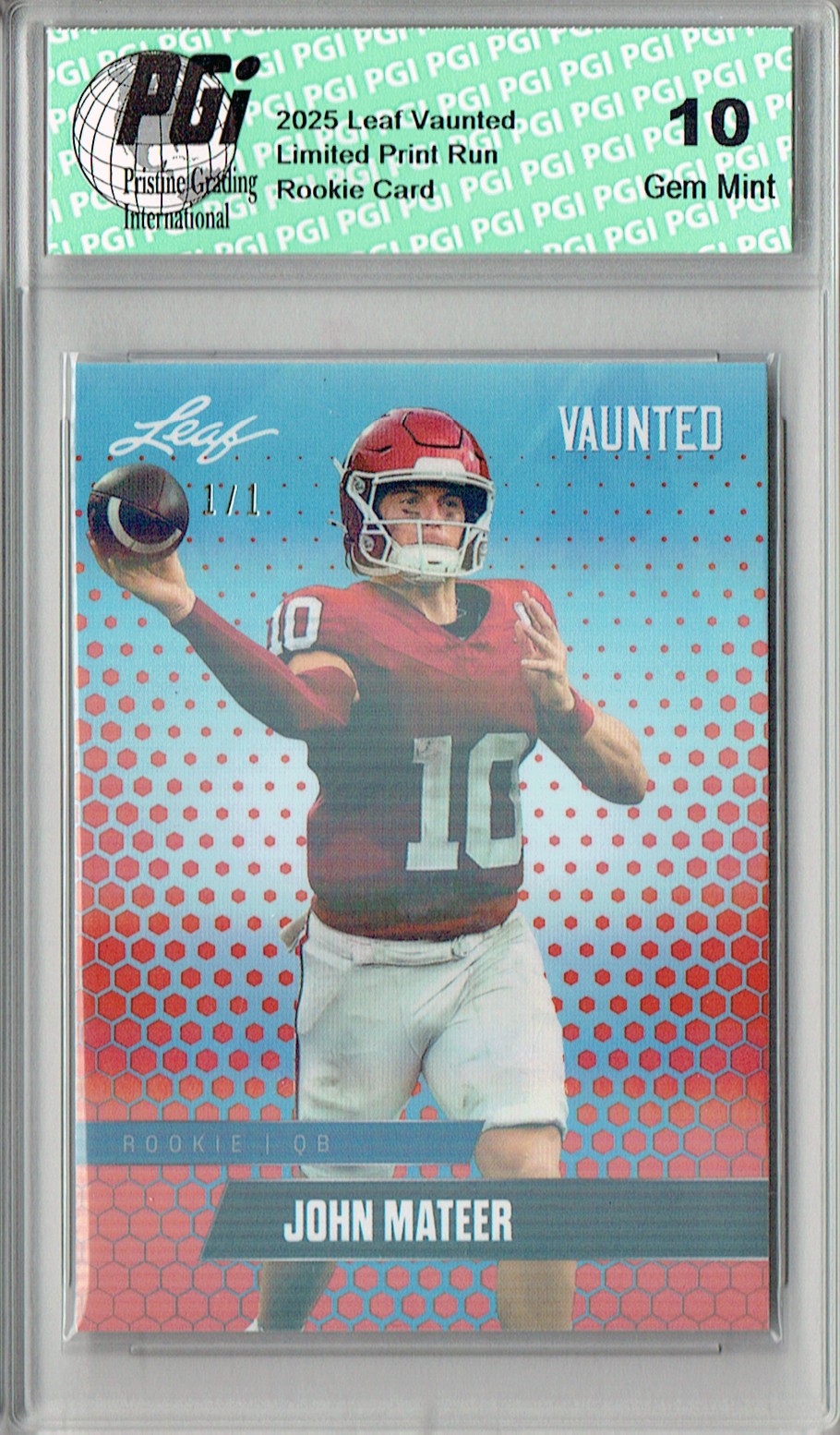 John Mateer Rookie Card Oklahoma PGI 10 Football Trading Card 2025 Lea ...
