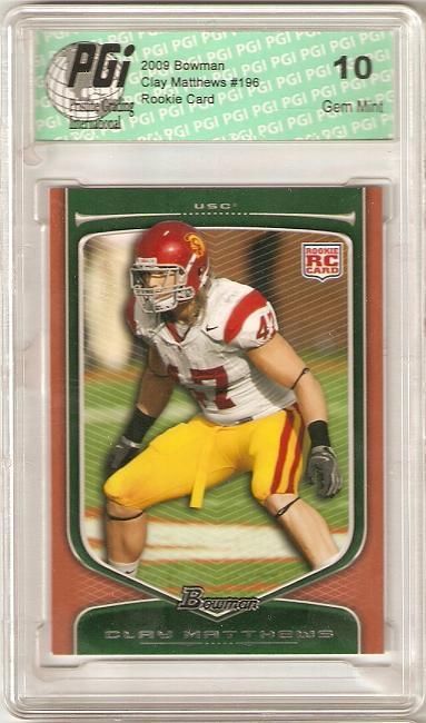 Clay Matthews 2009 Bowman ORANGE SP Rookie Card PGI 10