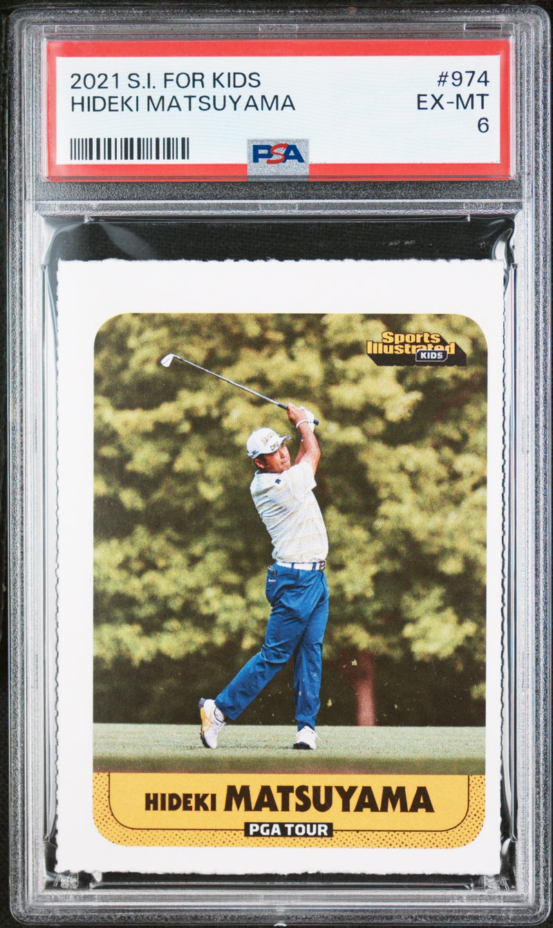 PSA 6 EX-MT Hideki Matsuyama 2021 S.I. For Kids #974 Rookie Card