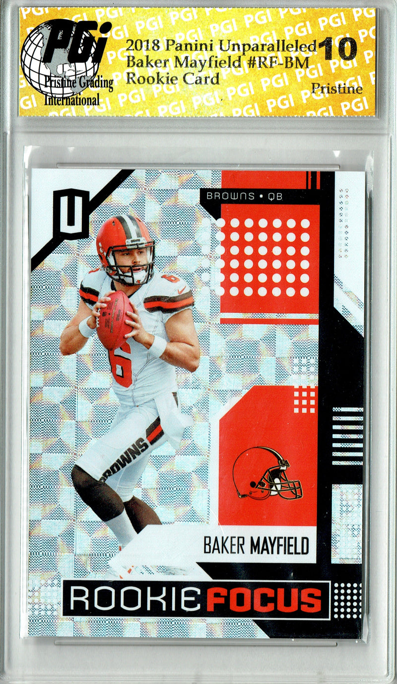 Baker Mayfield 2018 Panini Unparalleled #RF-BM PRISTINE #3/25 Rookie Card PGI 10